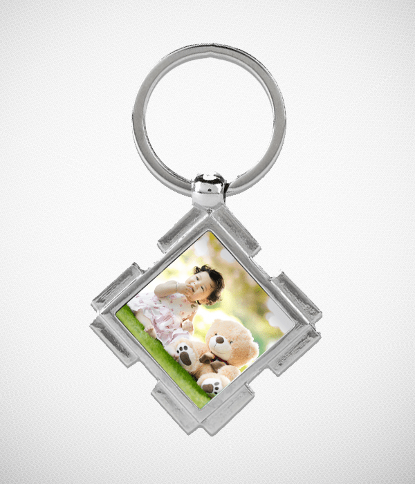 Personalized Square Shape Metal Keychain